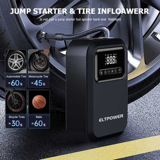 ODM 12000mAh Portable Car Battery Booster Power Bank Charger with 2000A Peak Current and LED Light for Car Motorcycle Truck Jump Start