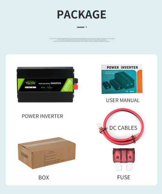 Power Inverter 2000W DC 12V 24V to AC 127V 50Hz 60Hz Pure Sine Wave for Off-Grid Solar Systems and Residential Energy Solutions TIANMO