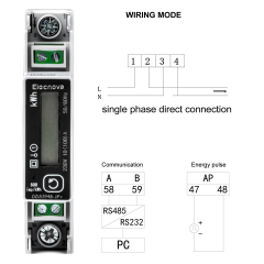 Single Phase Digital Power Meter Bidirectional Monitoring 100A kWh Solar PV Energy Meter Elecnova