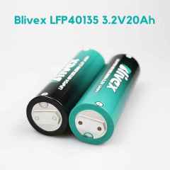 Blivex NEW Super Cylinder Cell Battery 40135 3.2V 20Ah Long-Lasting Heat-Resistant LiFePO4 Rechargeable Battery for Solar Storage, E-Bikes, and Electric Vehicles