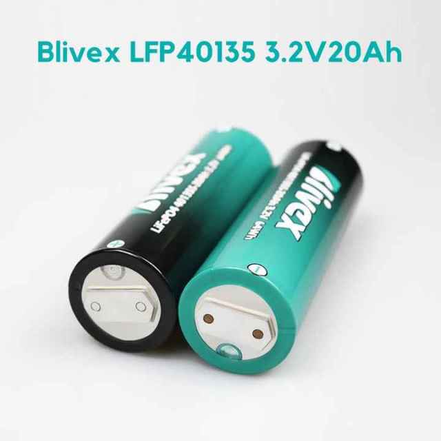 Blivex NEW Super Cylinder Cell Battery 40135 3.2V 20Ah Long-Lasting Heat-Resistant LiFePO4 Rechargeable Battery for Solar Storage, E-Bikes, and Electric Vehicles