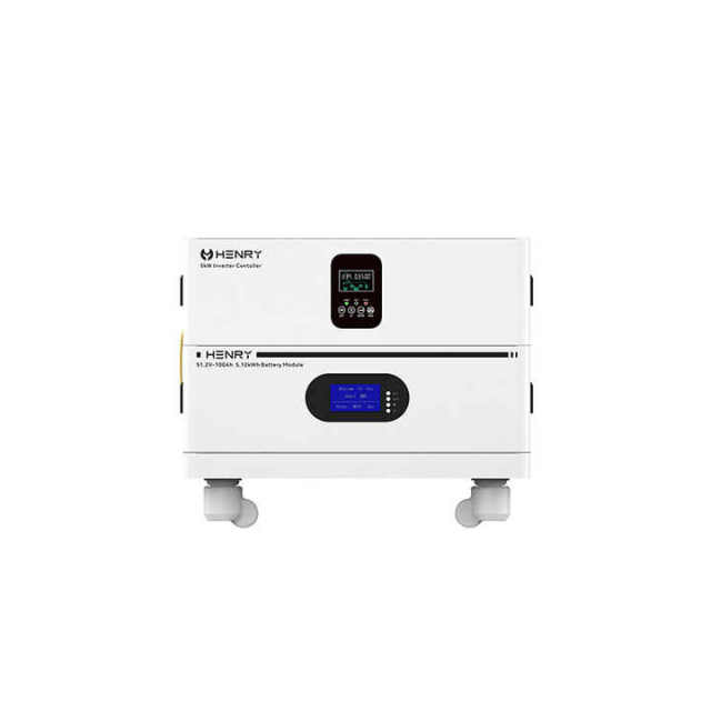 EU Stock Stackable Lithium Battery 51V 48V 100Ah 200Ah 300Ah 400Ah 5kWh 10kWh 15kWh 20kWh Solar Energy Storage System with Inverter All-in-One ESS HENRY