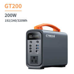 200W Portable Power Station Waterproof LiFePO4 Battery Solar Generator for Emergency Backup CTECHi