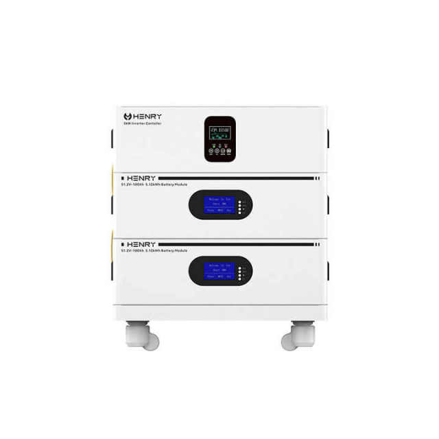 EU Stock Stackable Lithium Battery 51V 48V 100Ah 200Ah 300Ah 400Ah 5kWh 10kWh 15kWh 20kWh Solar Energy Storage System with Inverter All-in-One ESS HENRY