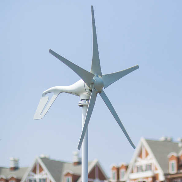Small Wind Turbine 500W 800W 1000W 12V 24V 48V with 5 Blades MPPT Charge Controller Household Renewable Energy System elege