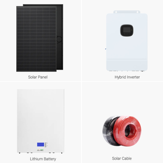 Hybrid Solar Energy Storage System 10KW 15KW Off Grid Solar PV System for Commercial Applications JHPVtech