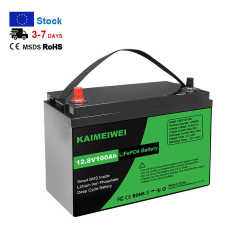 EU Stock Light Weight Deep Cycle LiFePO4 Lithium Battery 12V 100Ah for Solar Energy Storage Systems KAIMEIWEI
