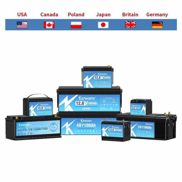 Germany Stock Kepworth Lifepo4 Battery 12.8v 6Ah 10AH 20ah 30ah 50Ah 100Ah 180AH 200Ah High-Cycle Long-Life Lithium Iron Phosphate Battery for Solar Storage, Electric Vehicles, and Power Tools