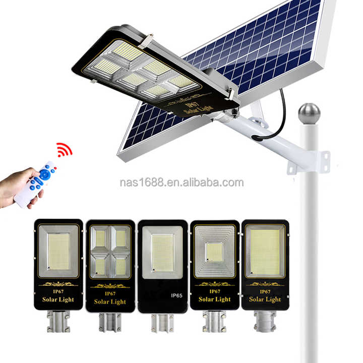 Integrated Solar LED Street Light 100W-500W IP65 6000K High Power Outdoor Roadway Lighting for Highway Garden NAAISI
