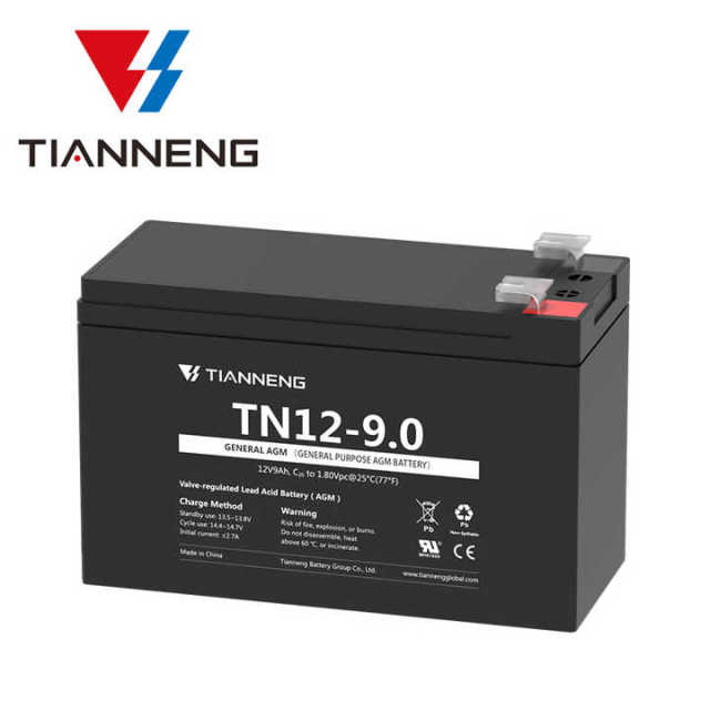 Tianneng TN12-9 General Purpose AGM Battery 12V 9Ah Solar Energy Storage UPS EPS System Lead Acid Battery