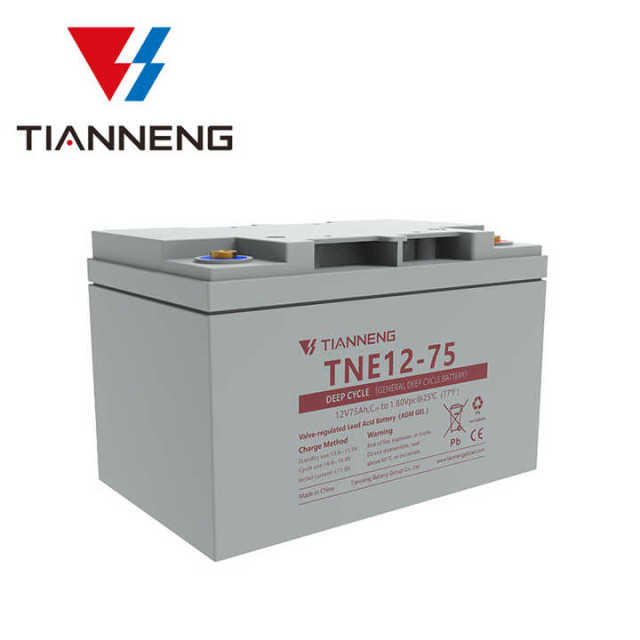 Lead Acid Battery 12V 75Ah Deep Cycle Sealed AGM for Electric Vehicles and Renewable Energy Systems Tianneng