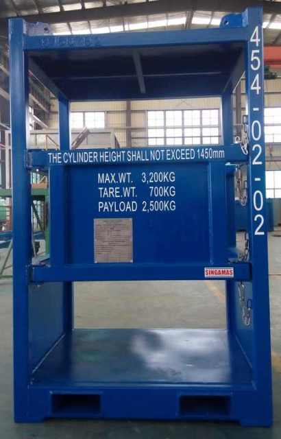 Offshore DNV 2.7-1 Bottle Rack 9 Bottles 6ft x 6ft x 8ft for Oil and Gas Industry China Singamas