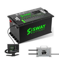 Electric Golf Cart Battery 48V 72V 96V 105Ah 150Ah 210Ah Lithium Battery Pack with Bluetooth LCD Display for Golf Cars Electric Forklifts Sightseeing Bus SISWAY