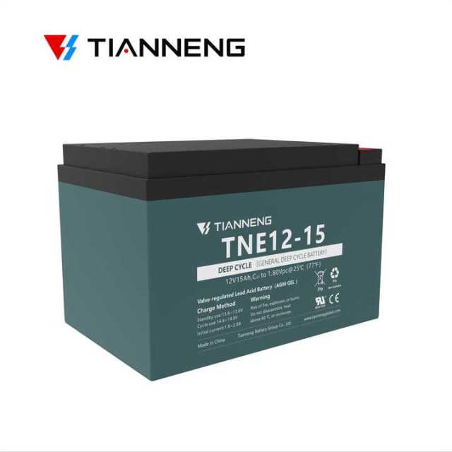 Lead-acid Power Battery TNE12-15 12V 15Ah Deep Cycle Sealed AGM for Electric Vehicles and Energy Storage Tianneng