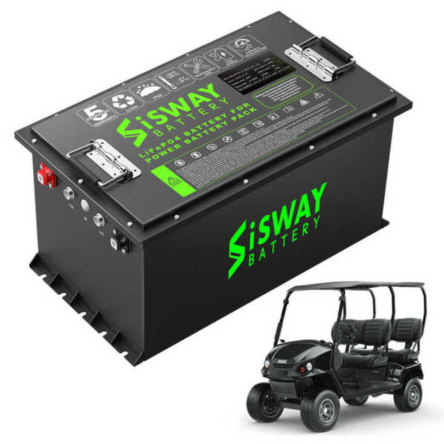 Rechargeable Golf Cart Battery 24V 36V 48V 72V 100Ah 200Ah 300Ah LiFePO4 Battery with Intelligent BMS System for Golf Carts Power Tools Solar Storage SISWAY