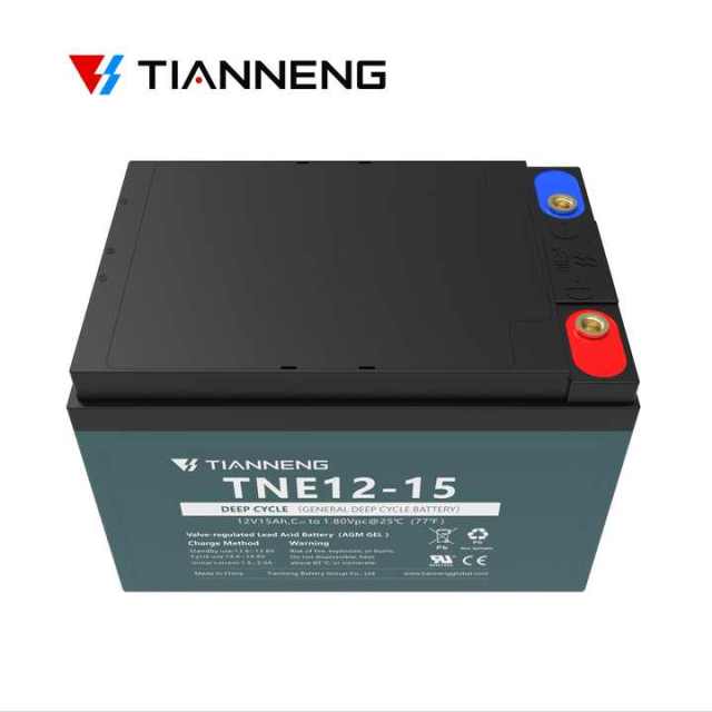 12V 15Ah Sealed Lead-acid Battery Deep Cycle AGM for Electric Bicycles Scooters Power Tools Tianneng