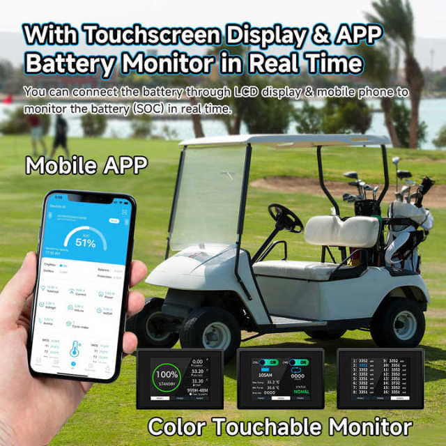 SISWAY Deep Cycle 48V LiFePO4 Battery 105Ah Golf Cart Built-in BMS 200A I-SWAY