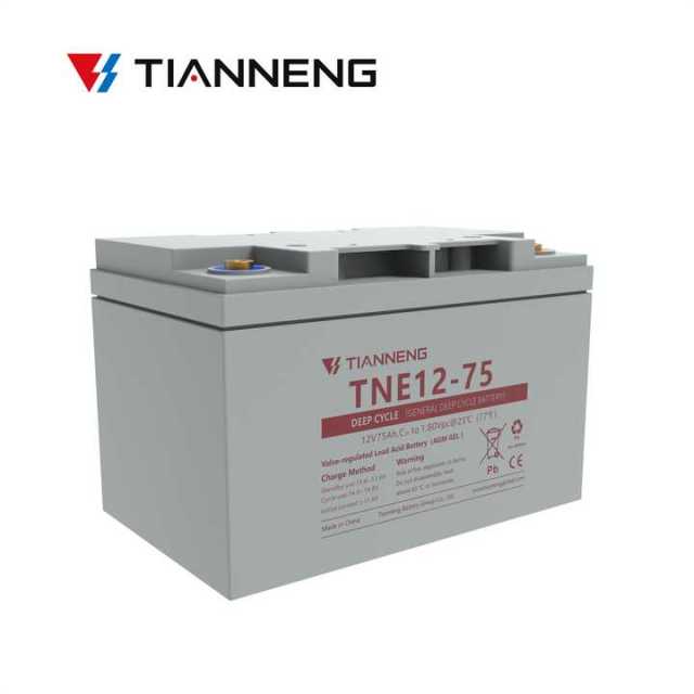 Lead Acid Battery 12V 75Ah Deep Cycle Sealed AGM for Electric Vehicles and Renewable Energy Systems Tianneng
