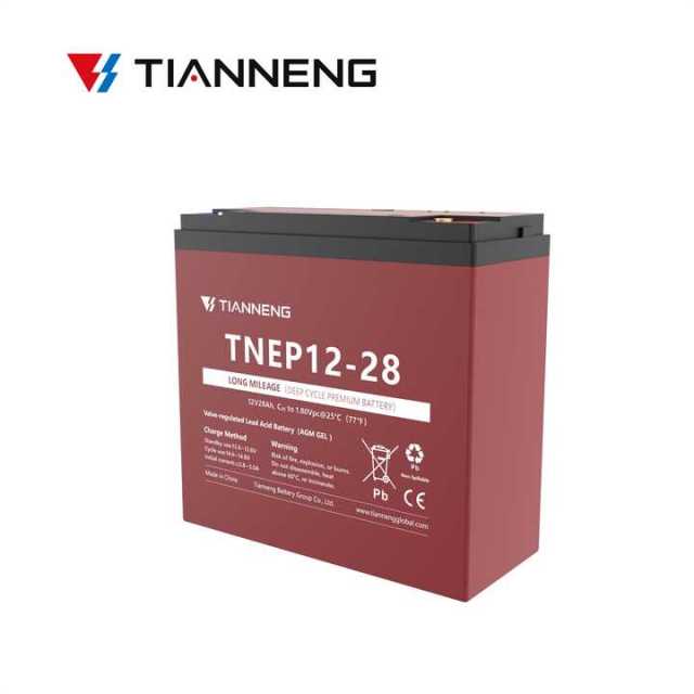 12V 28Ah AGM Lead Acid Battery Deep Cycle Long Life for Electric Scooters, Solar Systems, and Power Backup Tianneng