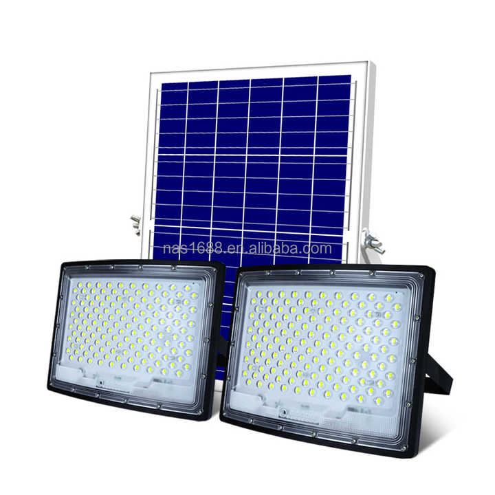 LED Solar Flood Lights Outdoor Waterproof with Remote Control Security Lighting for Yard Garden Pathway NAAISI