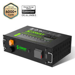 Deep Cycle 6000+ Times 134.4V 50kwh Solar Inverter Lithium Ion Energy Storage Battery 48V 600Ah LiFePO4 Battery Industrial Off-Grid Energy Storage System Rack-Mounted SISWAY