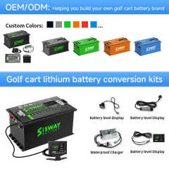 48V Golf Cart Battery Deep Cycle LiFePO4 51.2V 105Ah 5376Wh Custom Lithium Ion Golf Cart Battery Pack SISWAY