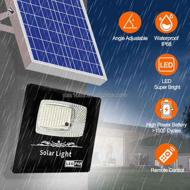 Outdoor Solar Flood Light 10W 20W IP65 Waterproof ABS Material Smart Light Sensor Remote Control Residential Lighting NAAISI