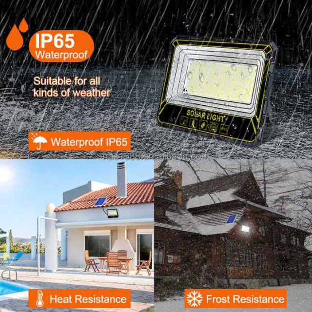 Solar Power Floodlight IP66 40W 60W 100W 200W 300W 500W 1000W LED Outdoor Lighting with Remote Control Waterproof ABS Flood Light for Road Lighting NAAISI