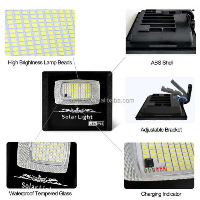 Solar Flood Light 50W-500W IP65 Waterproof 120° Beam Angle 6500K Daylight Alert for Residential Outdoor Lighting NAAISI