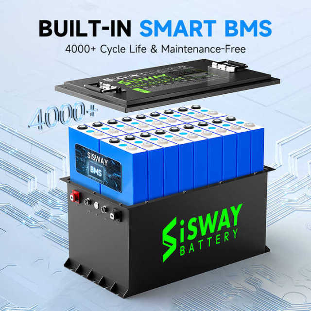 48V Golf Cart Battery Deep Cycle LiFePO4 51.2V 105Ah 5376Wh Custom Lithium Ion Golf Cart Battery Pack SISWAY