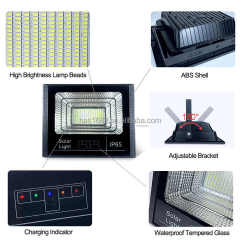 Solar Outdoor Project LED Flood Reflector Light with Remote Control Display Electricity for Road Lighting NAAISI