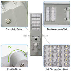 Integrated Outdoor Solar Lamp 200W-500W IP65 Waterproof Remote Control Street Lighting Solution NAAISI