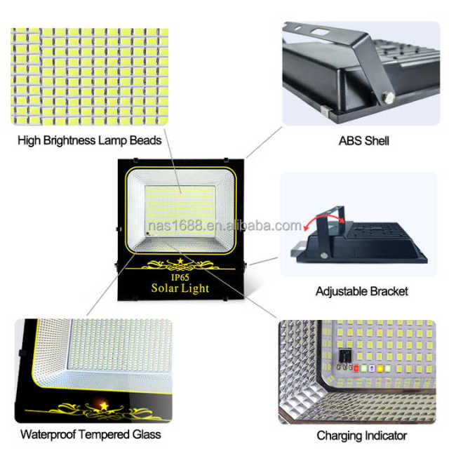 Solar Flood Light 100W-400W IP65 Waterproof Outdoor Security Lighting with Remote Control NAAISI