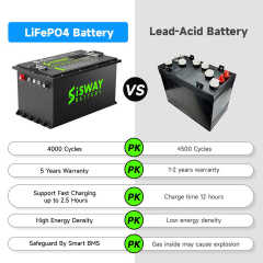 Rechargeable 48V Lithium Golf Cart Battery 36V 48V 72V 100Ah 200Ah 300Ah LiFePO4 Battery Pack for Golf Carts SISWAY