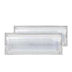 LED Emergency Light 3-Hour Backup Wall Mounted Bulkhead Light Cold White Exit Sign Surface Mounted Emergency Lighting for Outdoor Use FAT