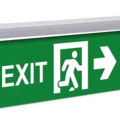 LED Emergency Exit Sign Self-Check Function 3-Hour Backup Lighting for Indoor Outdoor FAT