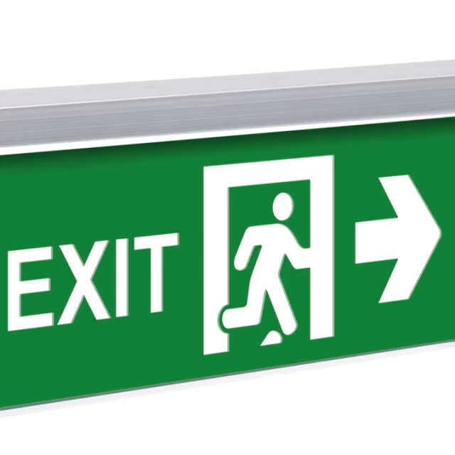 LED Emergency Exit Sign Self-Check Function 3-Hour Backup Lighting for Indoor Outdoor FAT