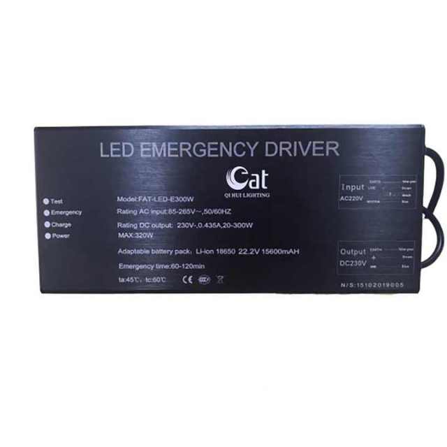 High Bay LED Emergency 18.5V LIi-ion Battery Backup Linear Light 100% Output Aluminum Material 10-100W AC 85-265V LED Lighting Guangdong China FAT