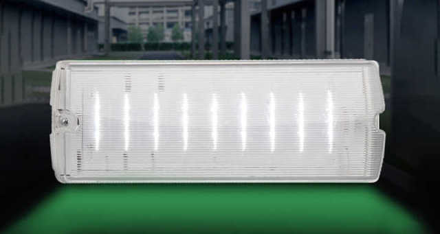 LED Emergency Light 3-Hour Backup Wall Mounted Bulkhead Light Cold White Exit Sign Surface Mounted Emergency Lighting for Outdoor Use FAT