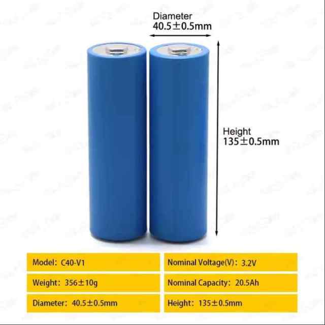 C40 EV 3.2V 20Ah 22Ah Cylindrical LiFePO4 Battery Cell 40135 40138 33140 46160 High-Capacity Energy Storage for Electric Vehicles Solar Power Systems CNNTNY