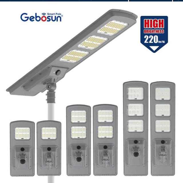 Integrated Aluminum Solar Street Light IP65 Waterproof 10000LM/13000LM Outdoor for Roadway Garden Lighting Gebosun