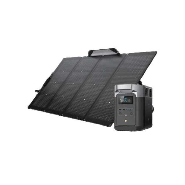 EcoFlow DELTA 2 220W Portable Solar Panel with Remote Control for Expandable Capacity Outdoor Power Solutions