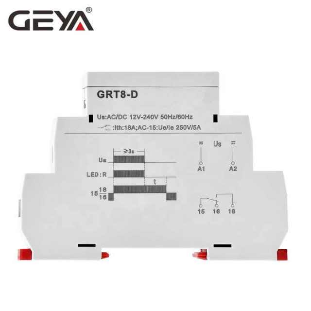 GEYA GRT8-D AC/DC 12-240V 16A Time Delay Off Relay for Emergency Systems Timer Control GEYA OEM ODM