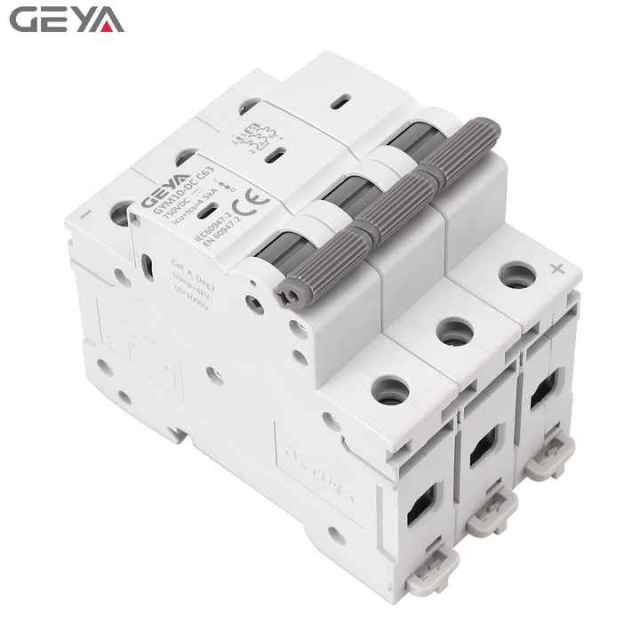 GEYA DC MCB Circuit Breaker 1P 2P 3P 4P Miniature 16A 25A 63A 4.5kA for Solar PV Systems 1000VDC