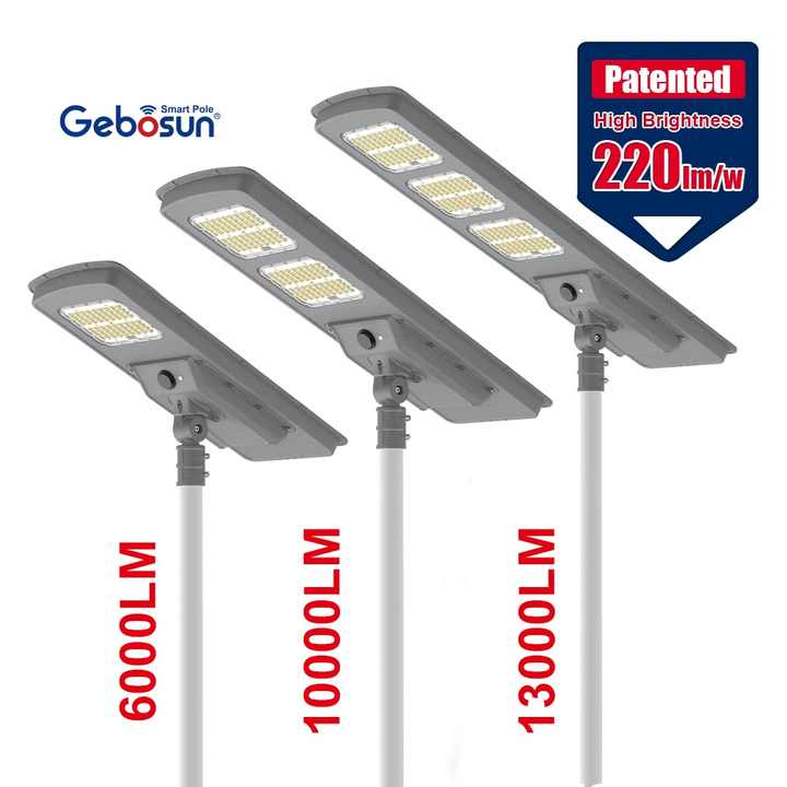 High Lumens All in One Project Installation Aluminium Profile LED Solar Panel Street Light 6000LM 10000LM 13000LM IP65 Waterproof Road Lighting Guangdong