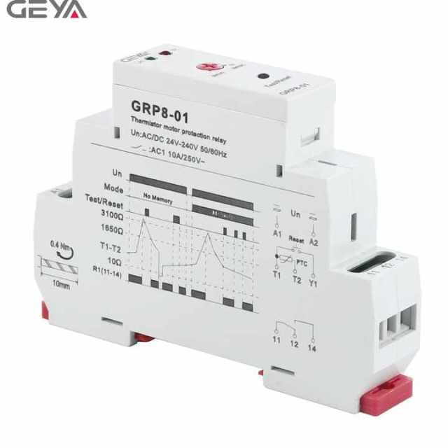 GEYA GRP8-01 AC/DC 24-240V Thermistor Motor Protection Relay for Compressor Motor Start in Refrigeration Systems