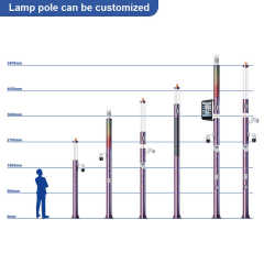 Geboshun HD Camera Solar Smart Round Pole for Road Lighting Emergency Call & Smart City Features Modular Smart Pole
