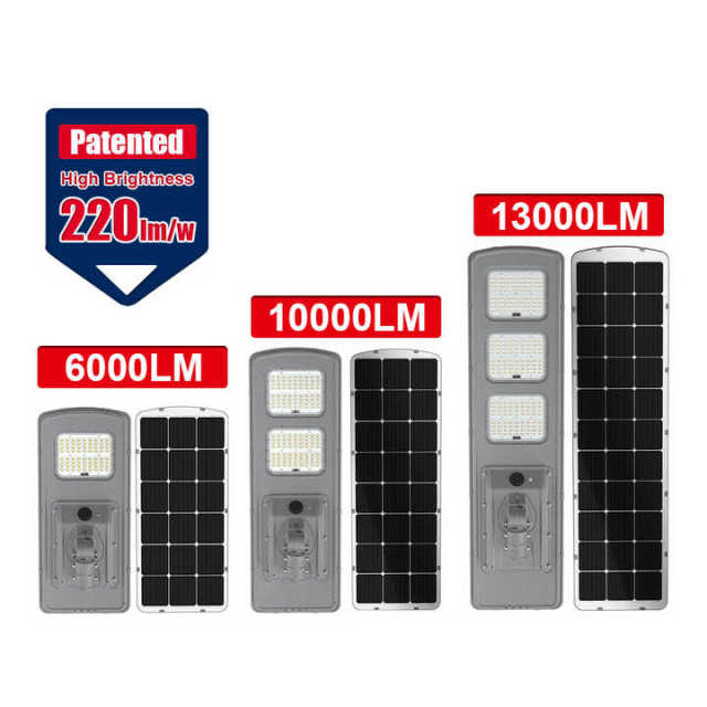 High Lumens All in One Project Installation Aluminium Profile LED Solar Panel Street Light 6000LM 10000LM 13000LM IP65 Waterproof Road Lighting Guangdong
