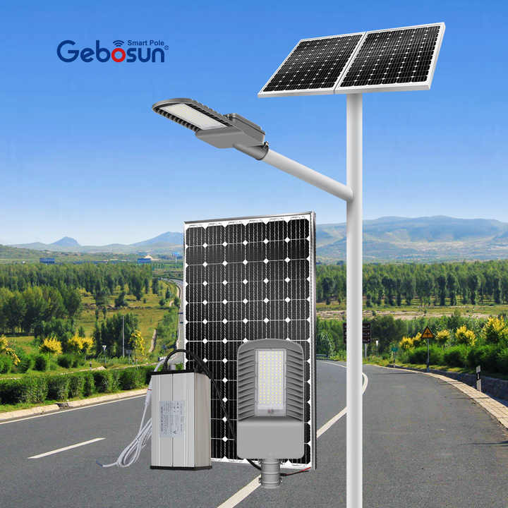 Solar Street Lamp IP65 Waterproof 30W 6000K Road Lighting Dark Grey LED Aluminum Split System