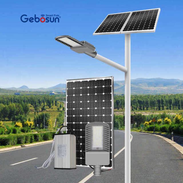 Solar Street Lamp IP65 Waterproof 30W 6000K Road Lighting Dark Grey LED Aluminum Split System